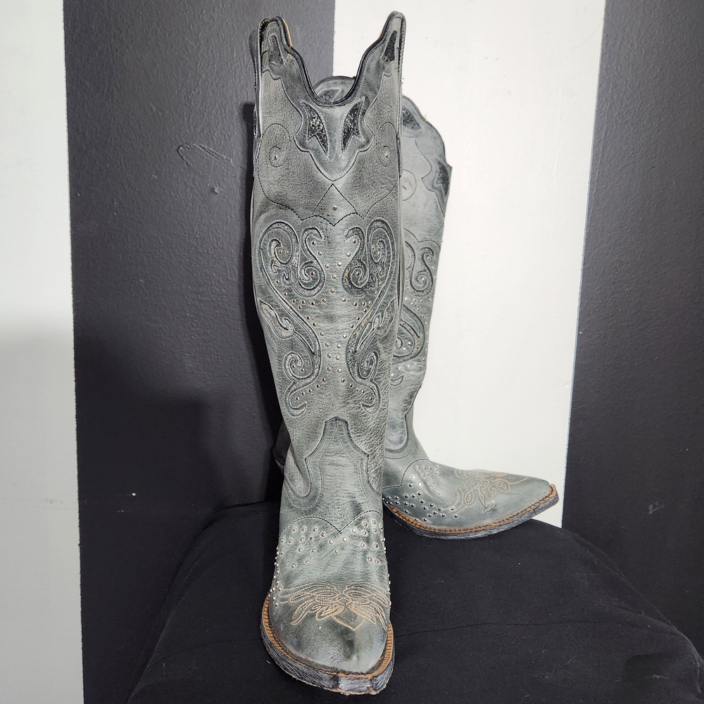 Johnny Ringo Gray Heeled Boots